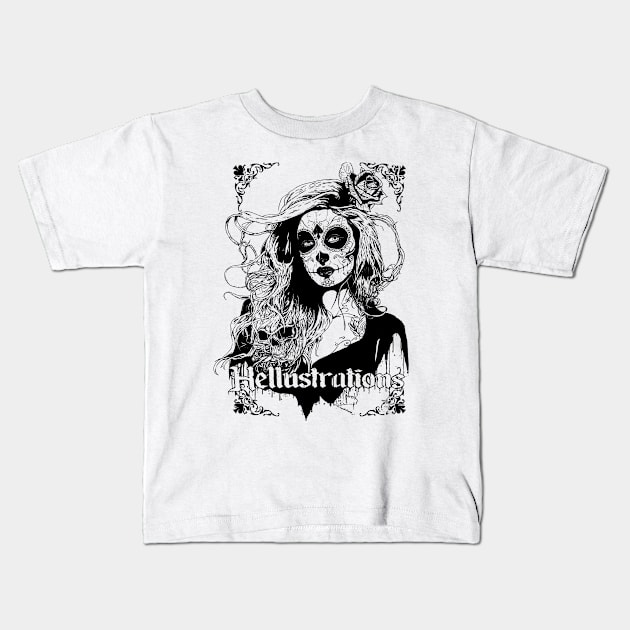 Day of the dead girl Kids T-Shirt by Hellustrations